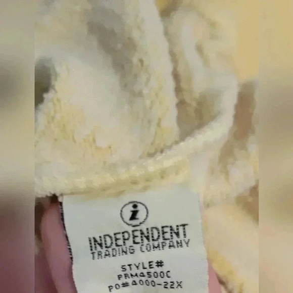 INDENDENT UNISEX MIDWEIGHT PIGMENT DYED HOODED PULLOVER, Yellow, Herin Afder, LG - Picture 2 of 5